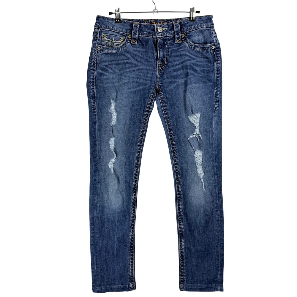 Rock Revival Jessica S400 Jeans Womens 28 Distressed Skinny Y2K McBling Grunge